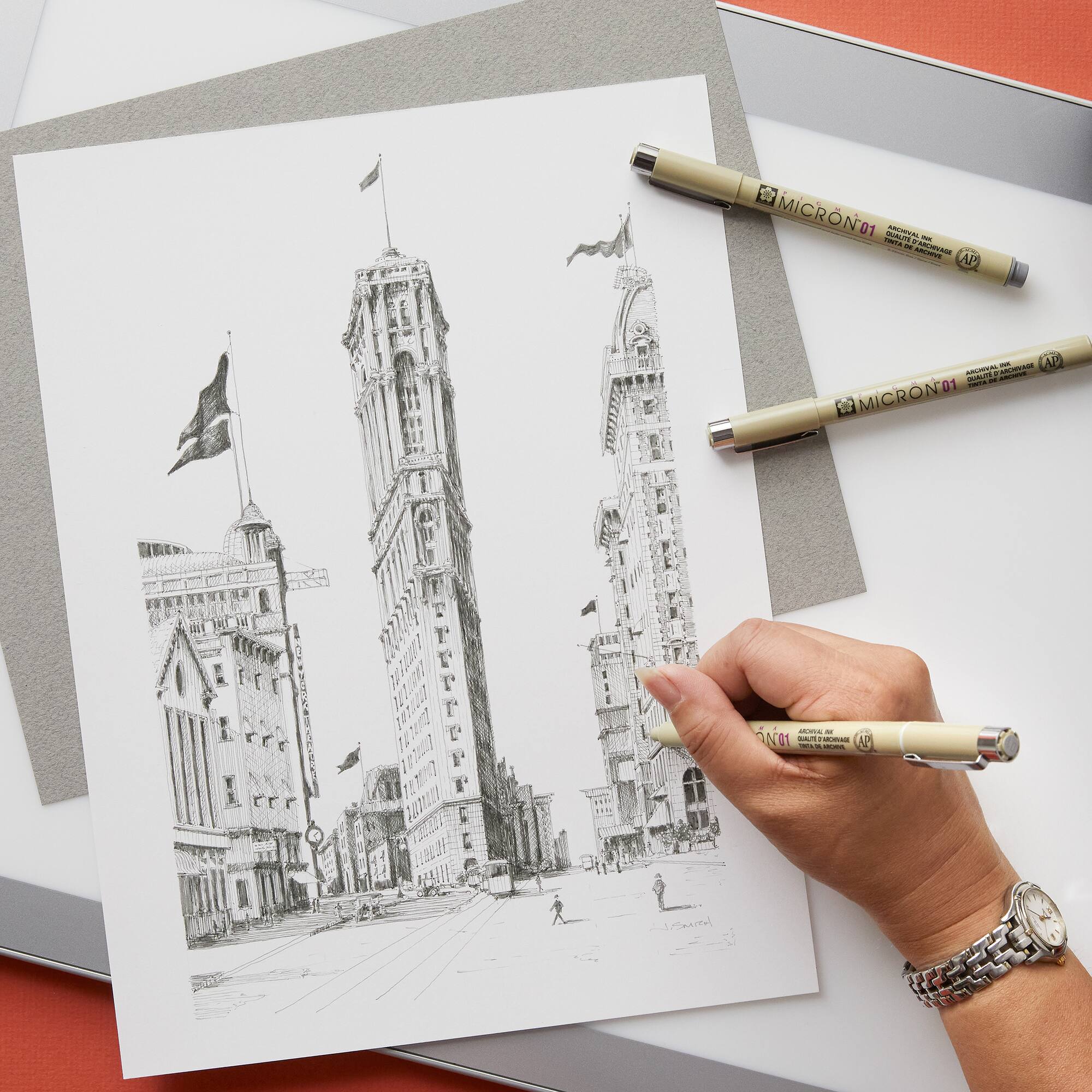 6 Packs: 8 ct. (48 total) Micron® Brush™ Gray Pens